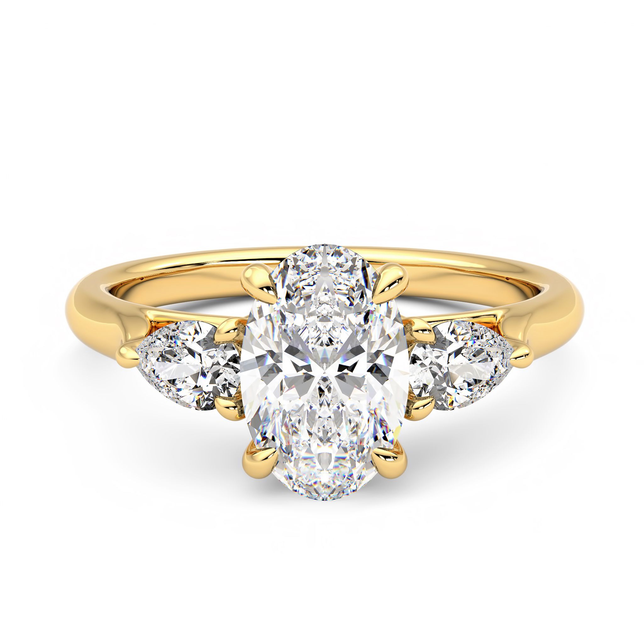 Affinity yellow gold front oval