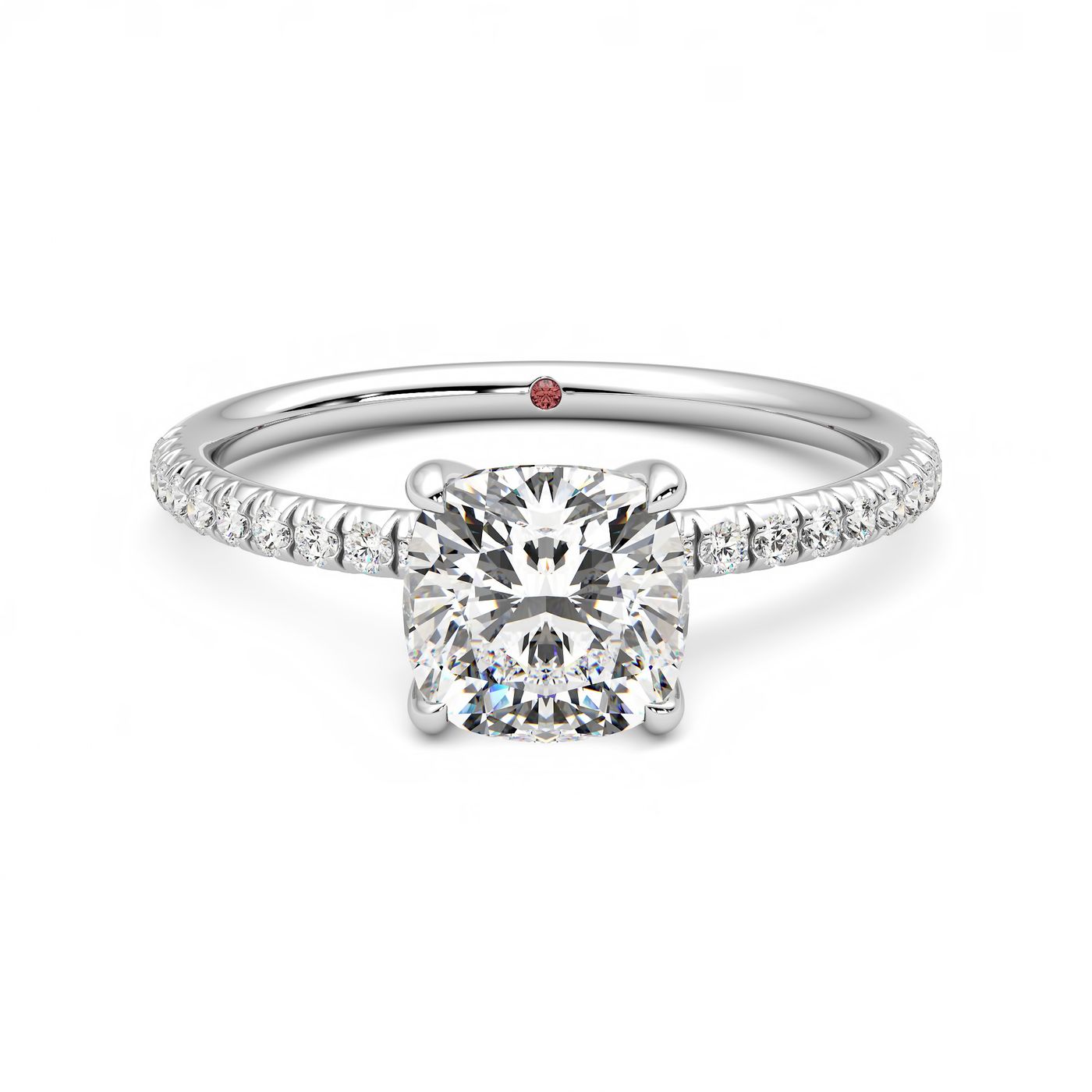 Dulcet cushion pave engagement ring