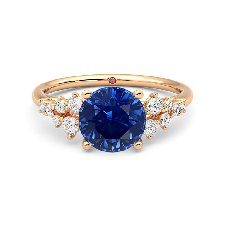 Marula rose round sapphire blue medium eye clean