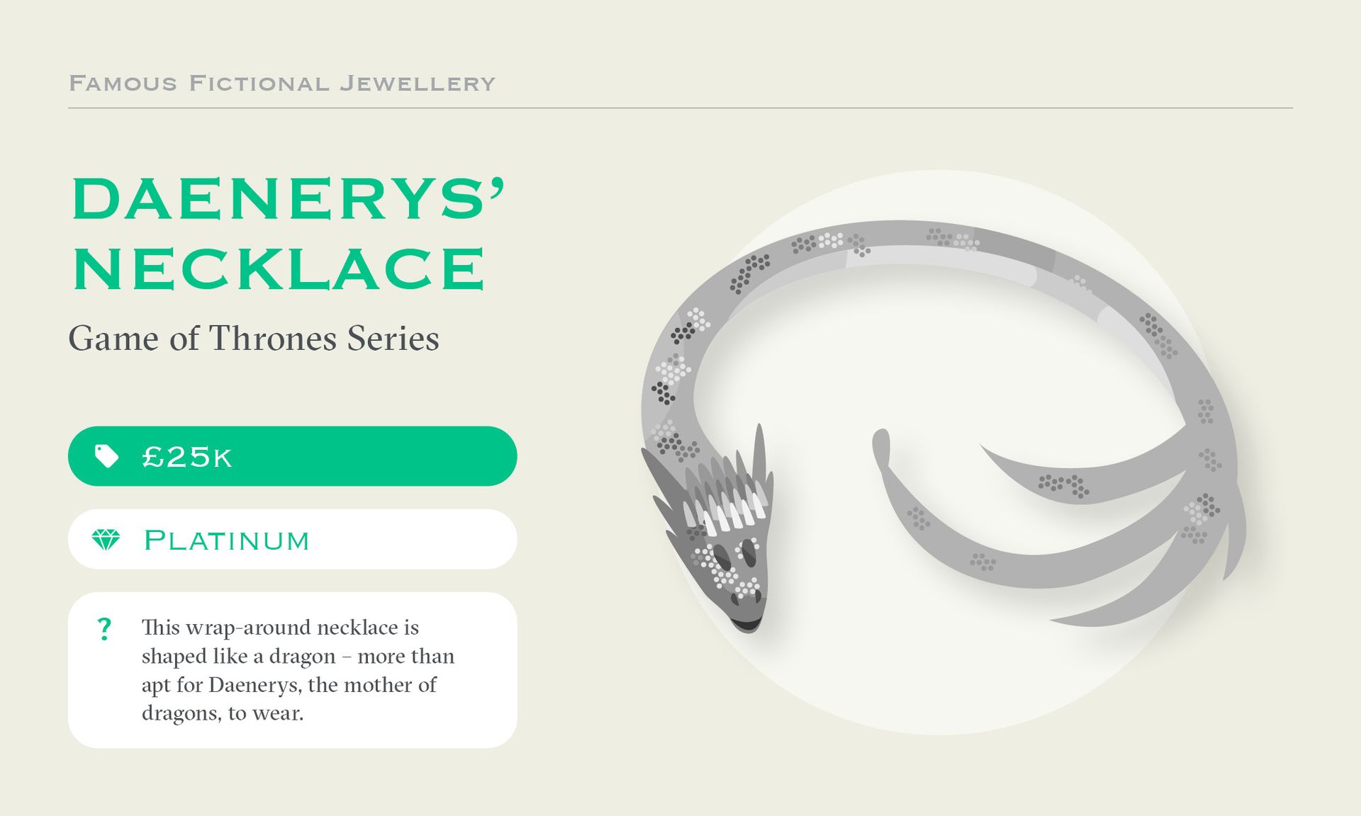 Taylor and hart fictional jewellery daenerys necklace game of thrones