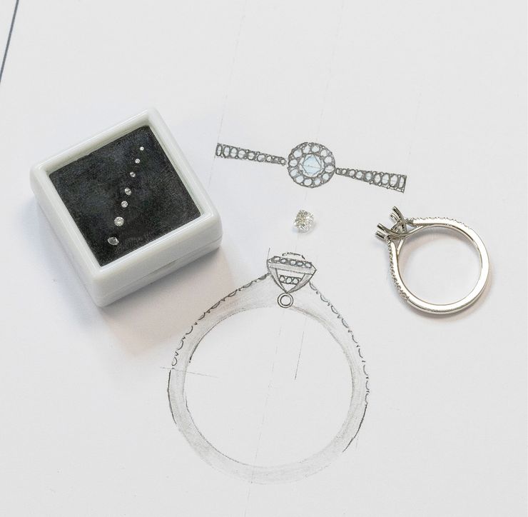 Hand sketches of jewellery