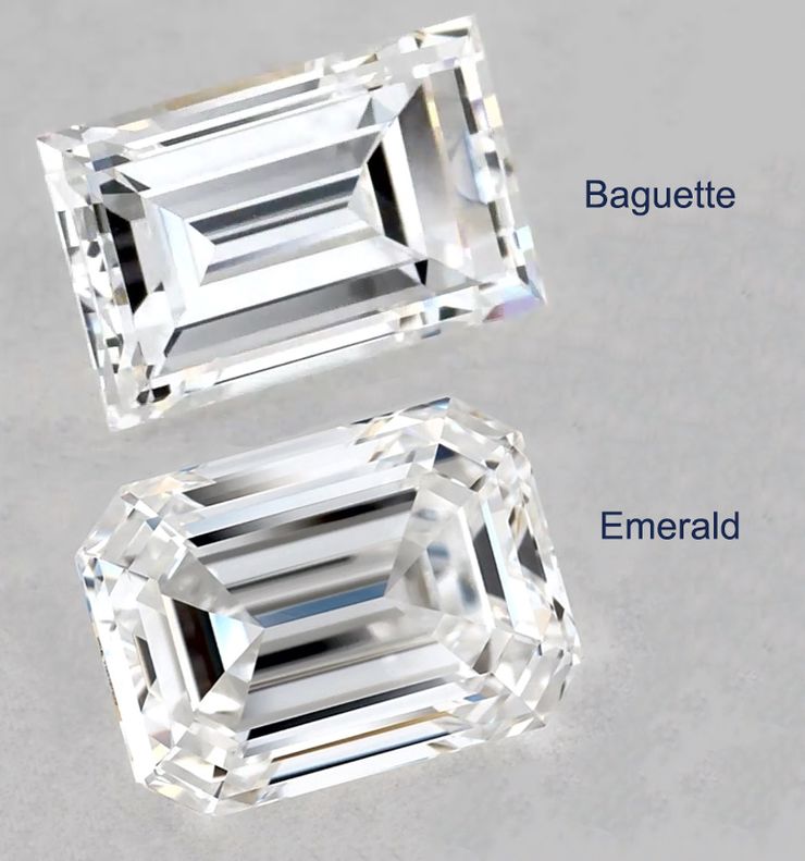 Baguette vs emerald cut diamond