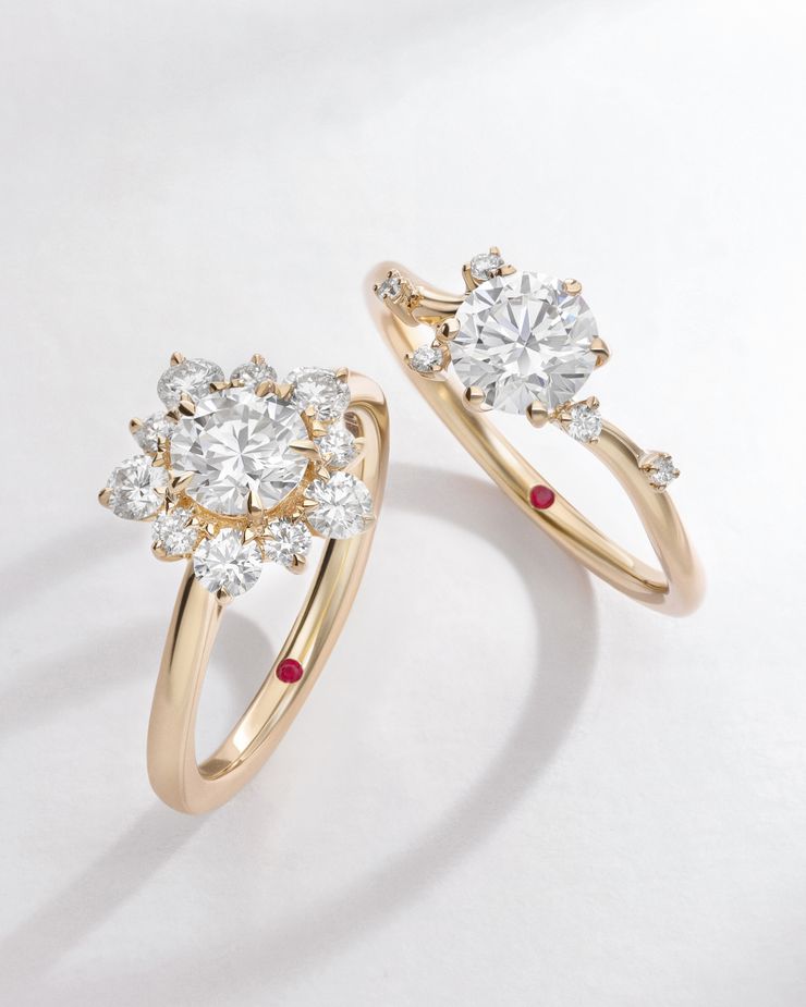 Floral inspired engagement rings flower yellow gold