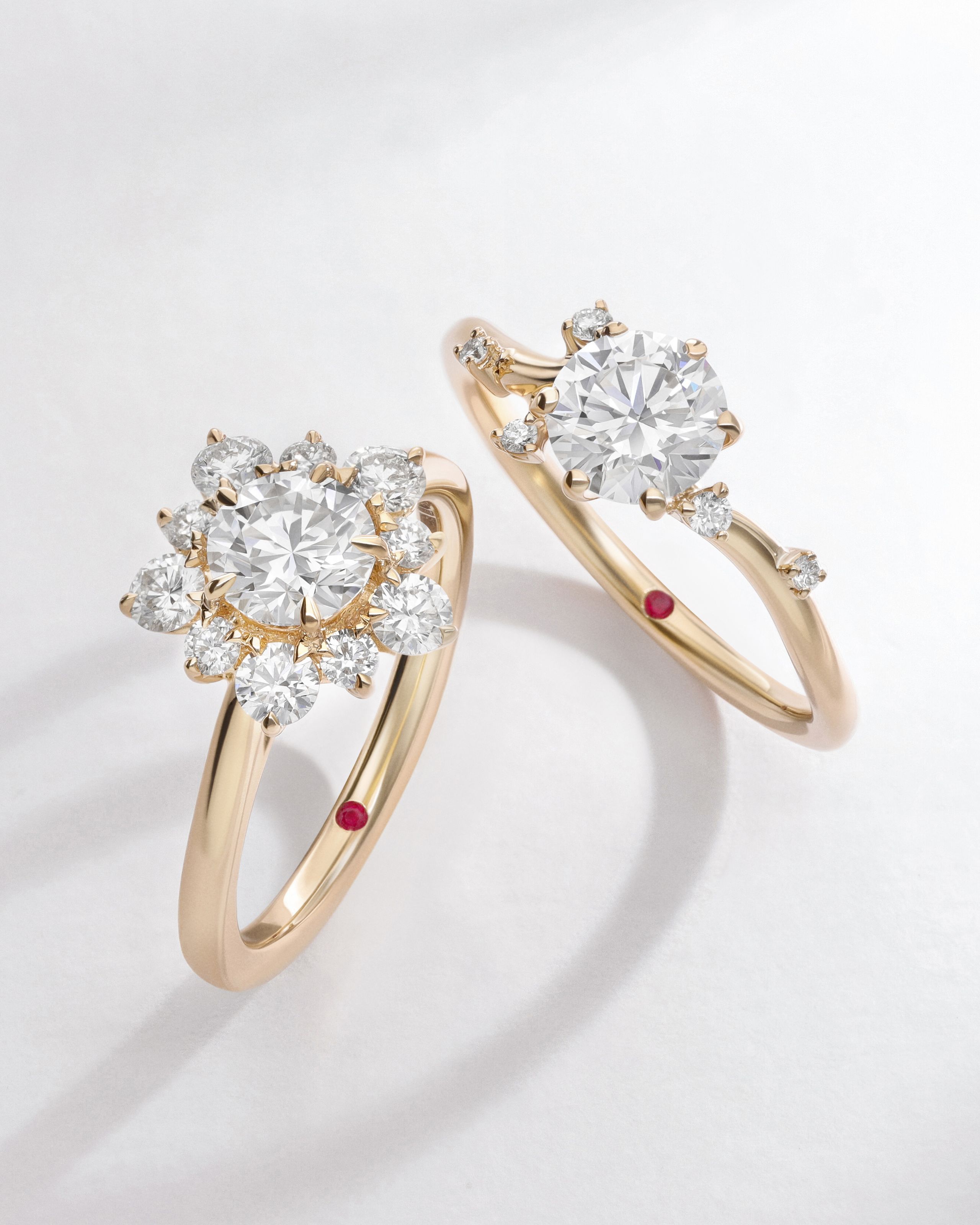 Floral inspired engagement rings flower yellow gold