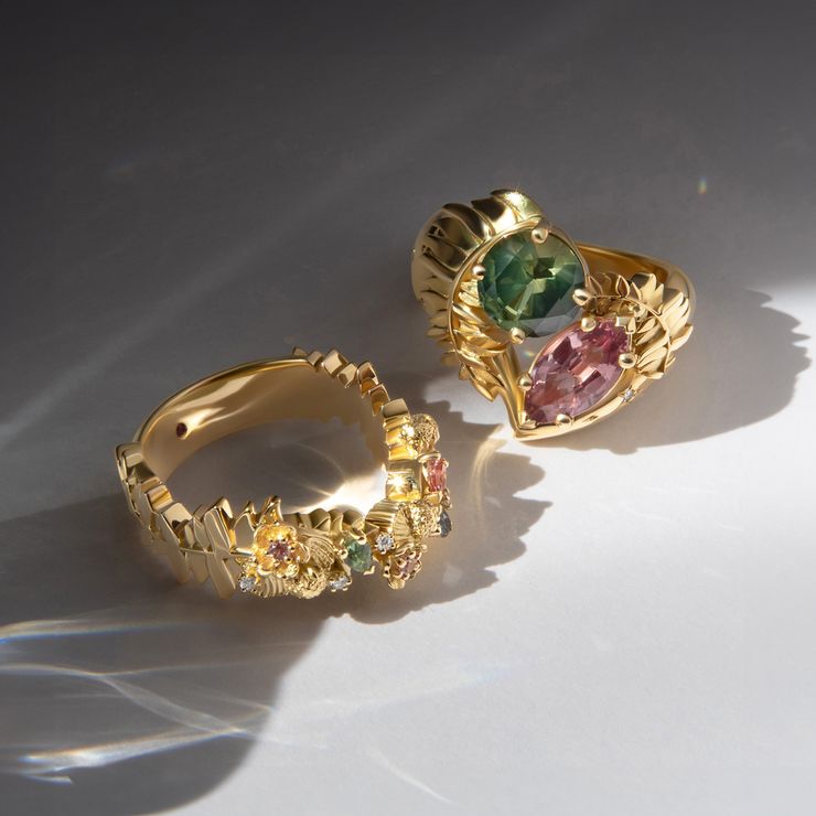 Flowers engagement rings