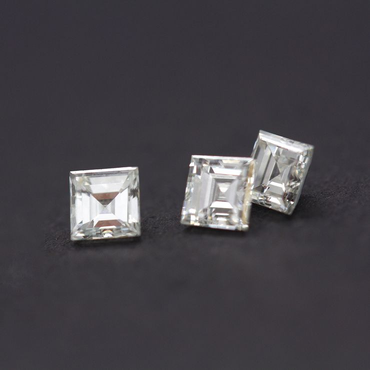 Step cut carre diamonds square