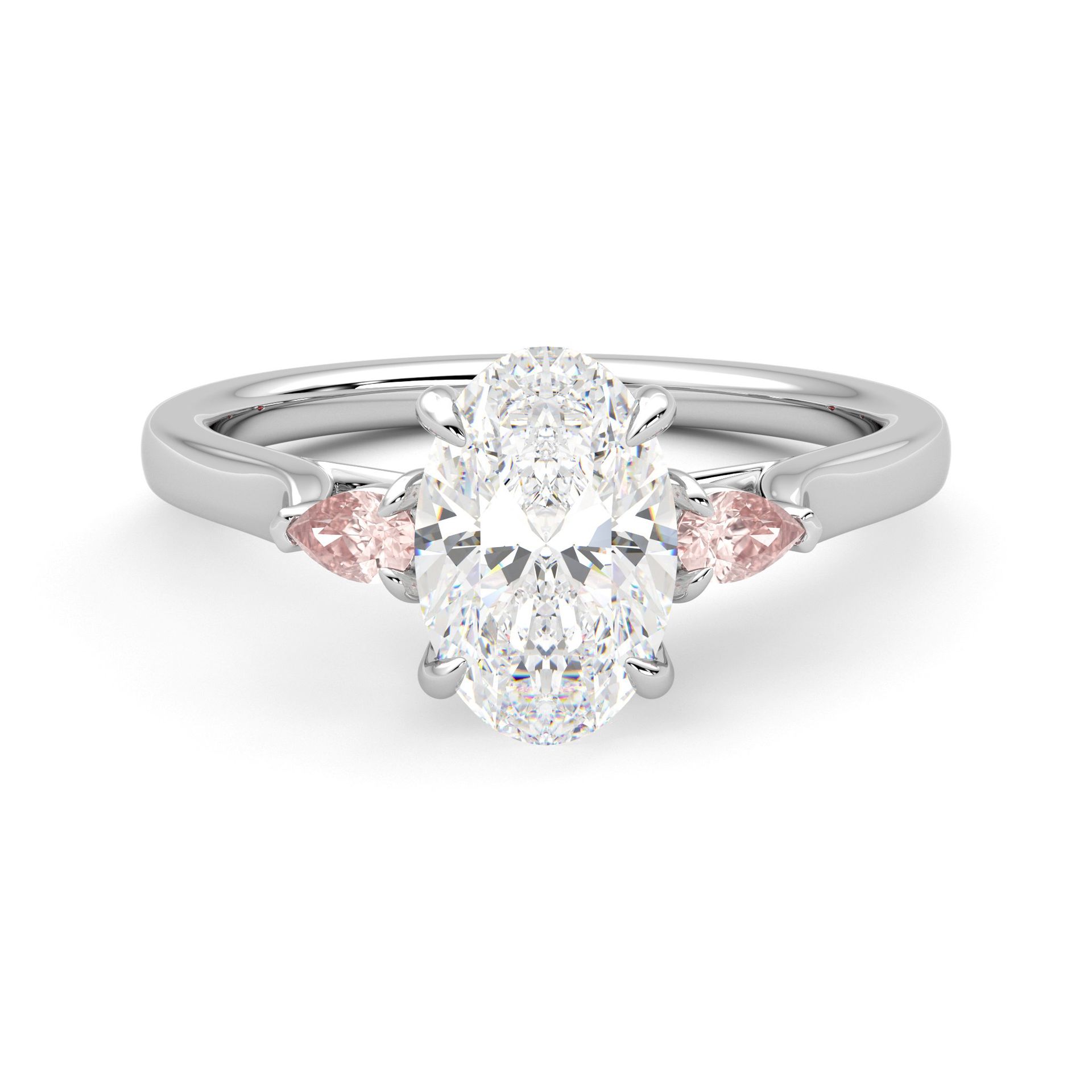 Faith oval peach front white