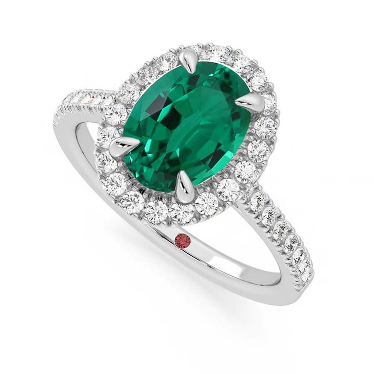 Emerald allure platinum oval ring