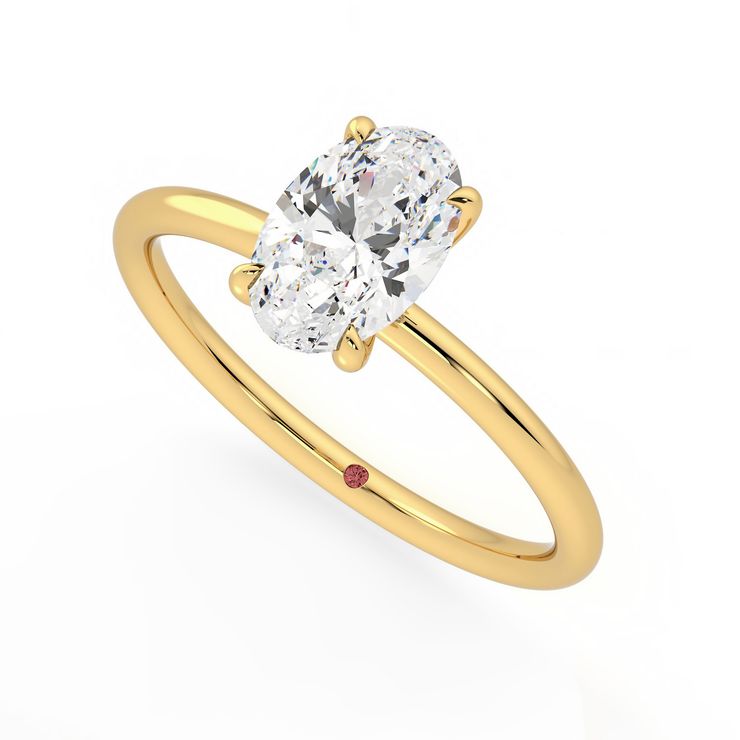 Oval demure four claw solitaire