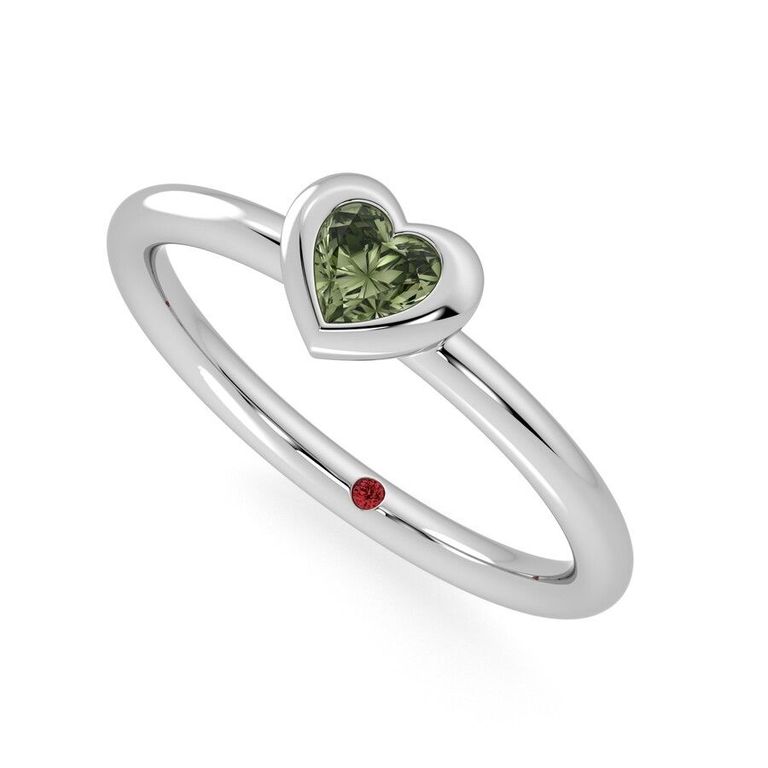 Amore ring gold white green ring