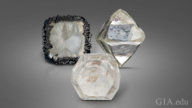 Rough diamonds natural laboratory grown