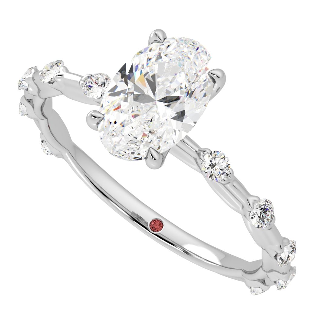 Oval petite petal pavé