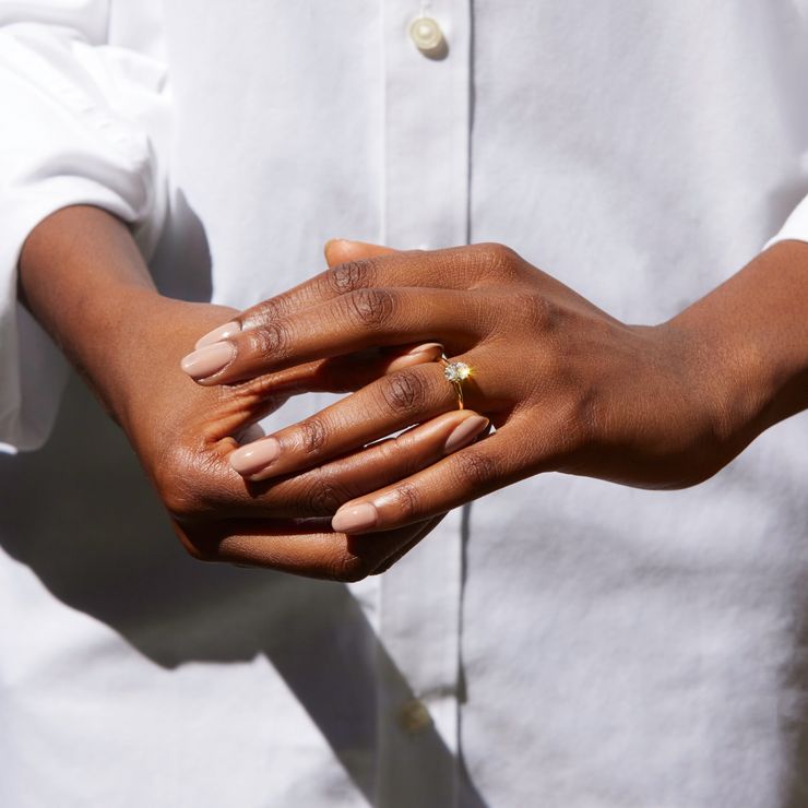 Demure yellow gold on hand