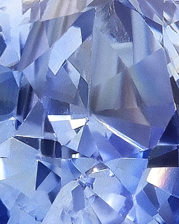 Light blue sapphire close facets