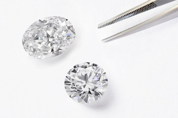 Oval round diamonds loose