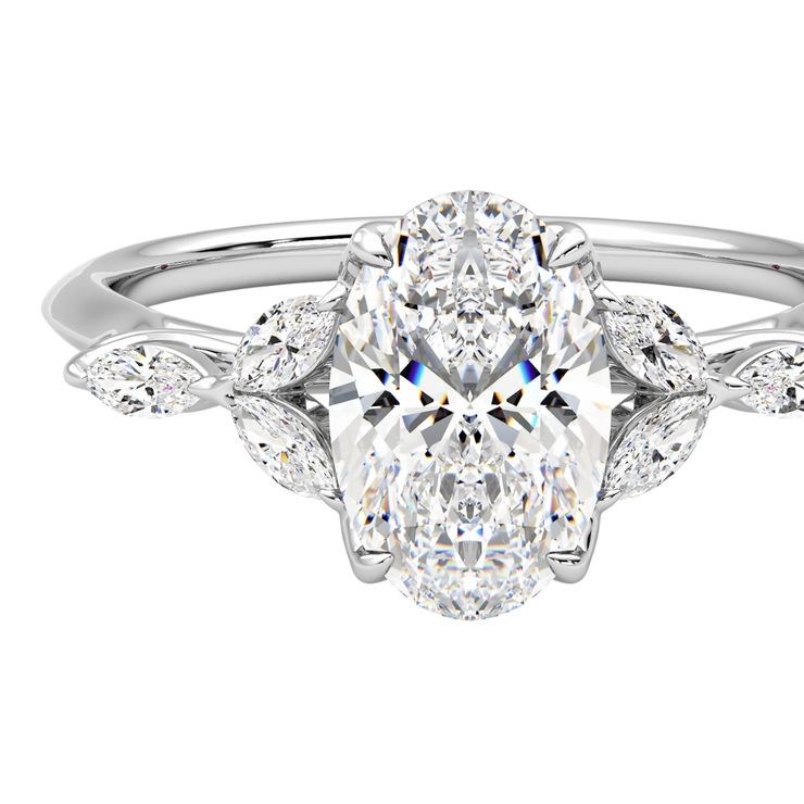Oval with marquise accent stones