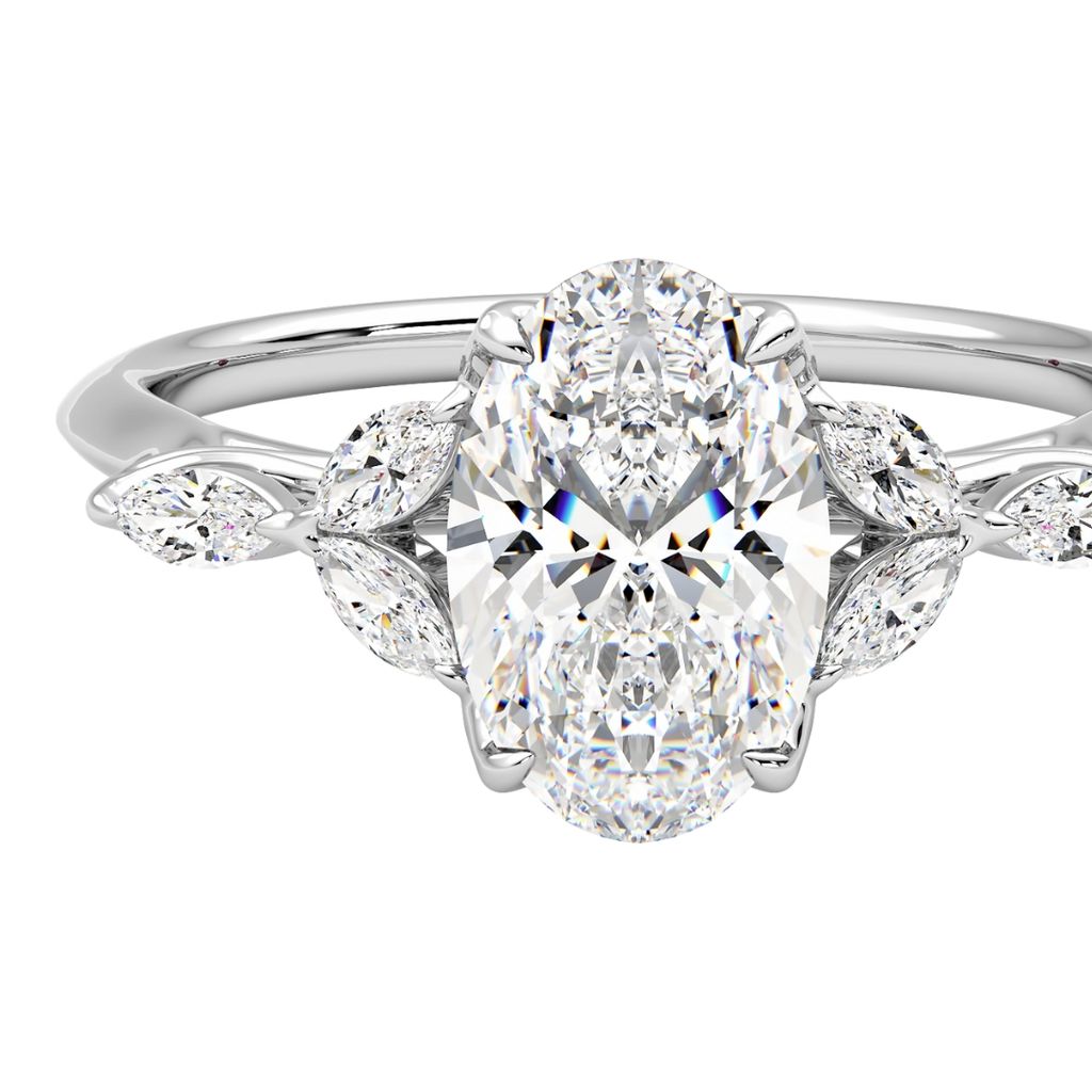 Oval with marquise accent stones
