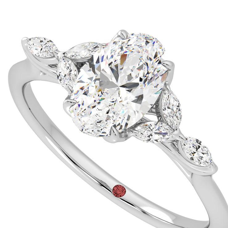 Oval with marquise accent stones