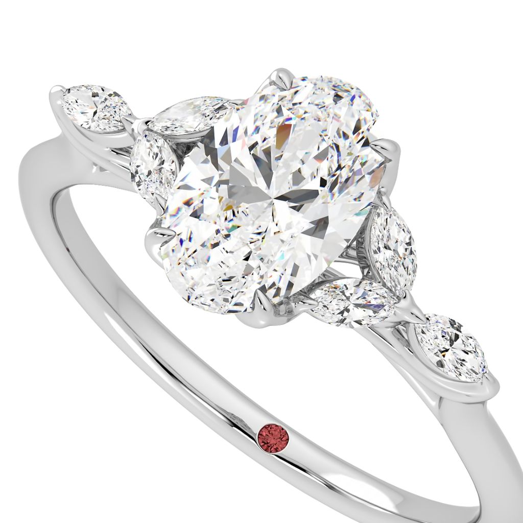 Oval with marquise accent stones