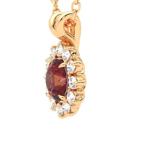 Briar Round Pendant Garnet Front RG