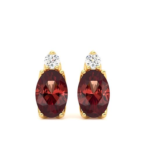 Fiore Oval Garnet Front YG