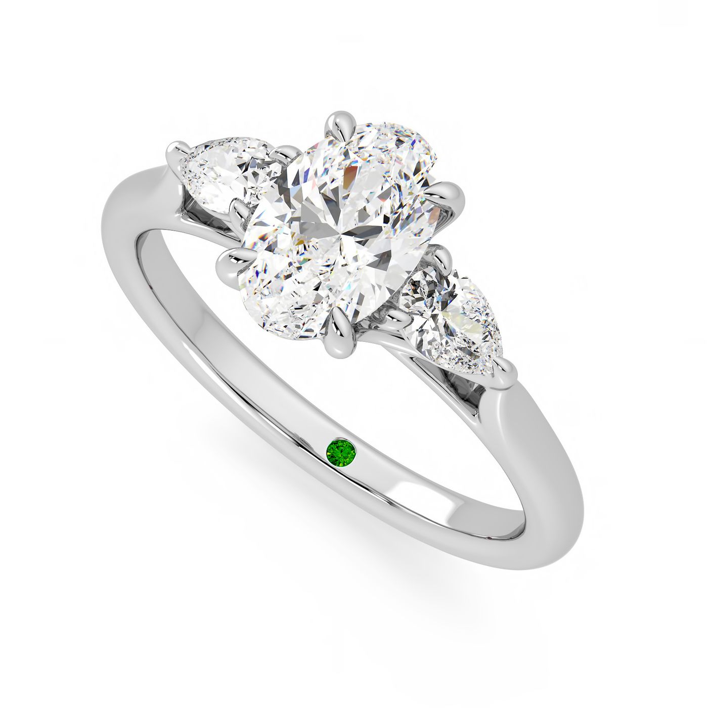 Affinity oval green emerald signature stone