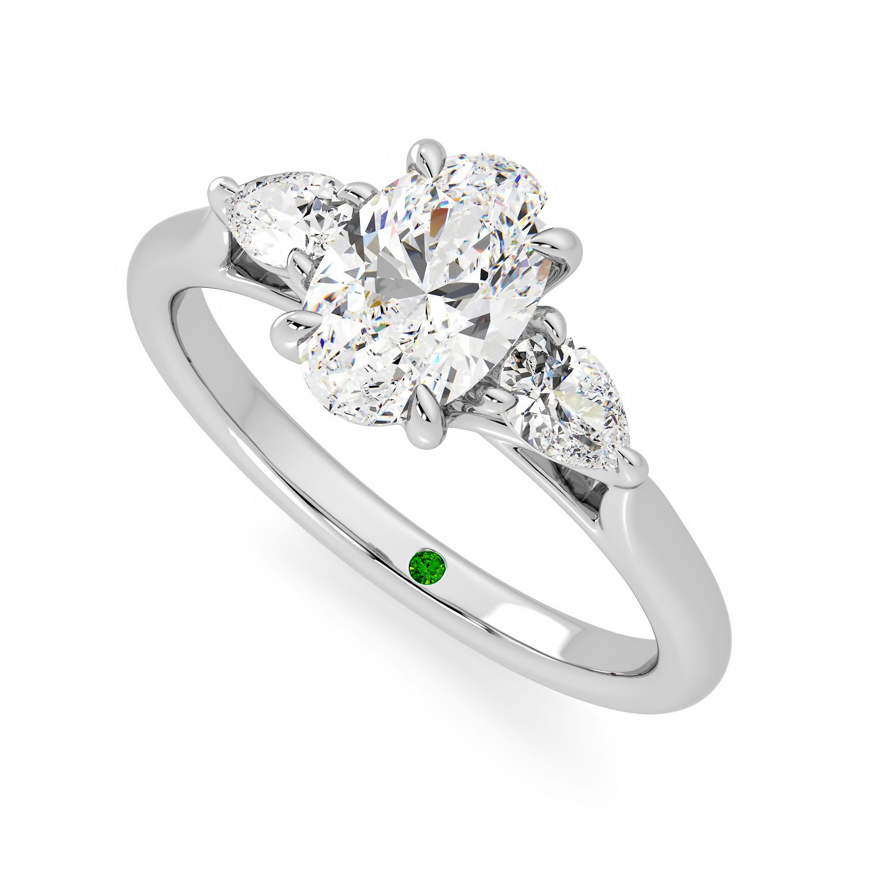 Affinity oval green emerald signature stone
