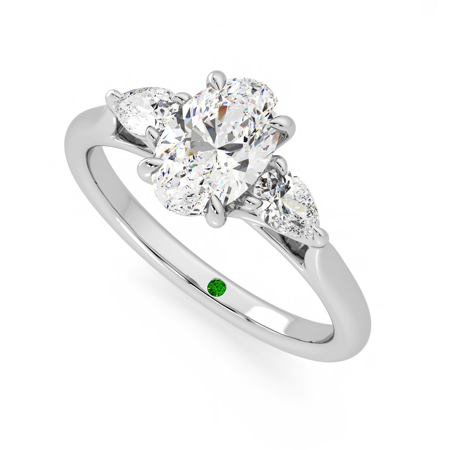 Affinity oval green emerald signature stone