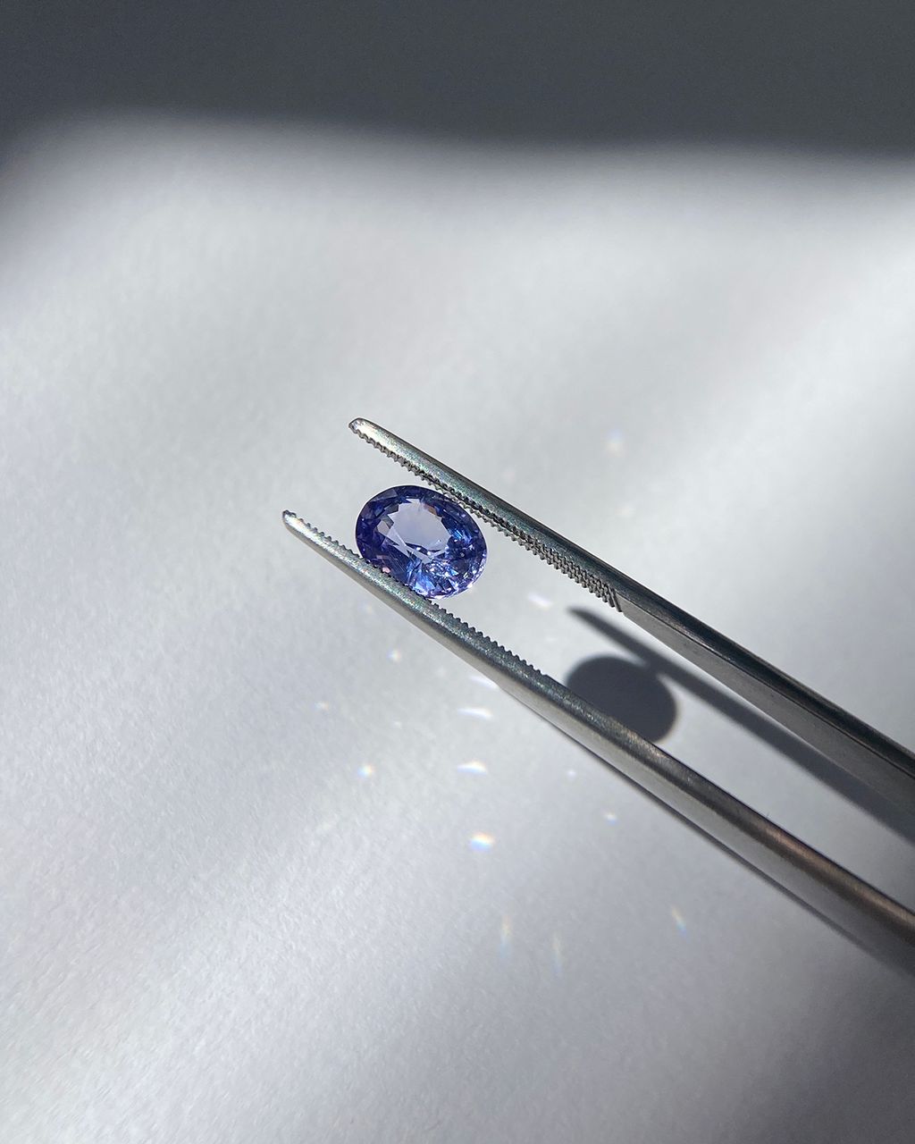Loose purple blue oval sapphire