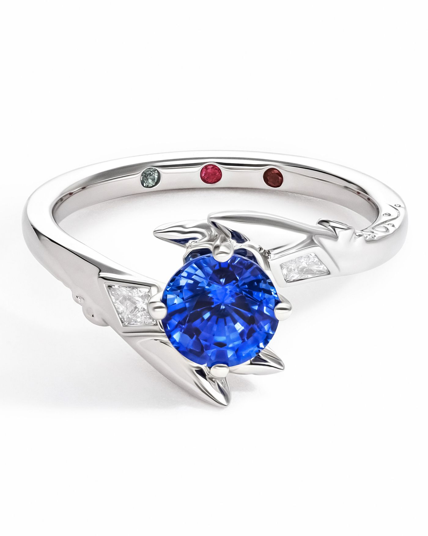 Navi fairy Zelda inspired blue sapphire engagement ring