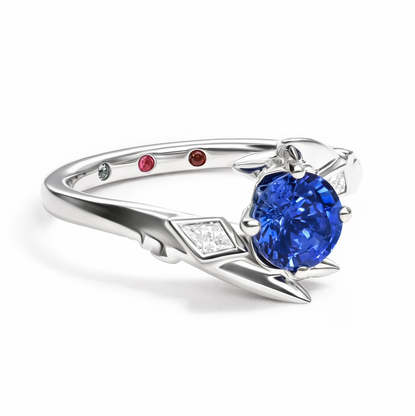 Navi fairy Zelda inspired blue sapphire engagement ring