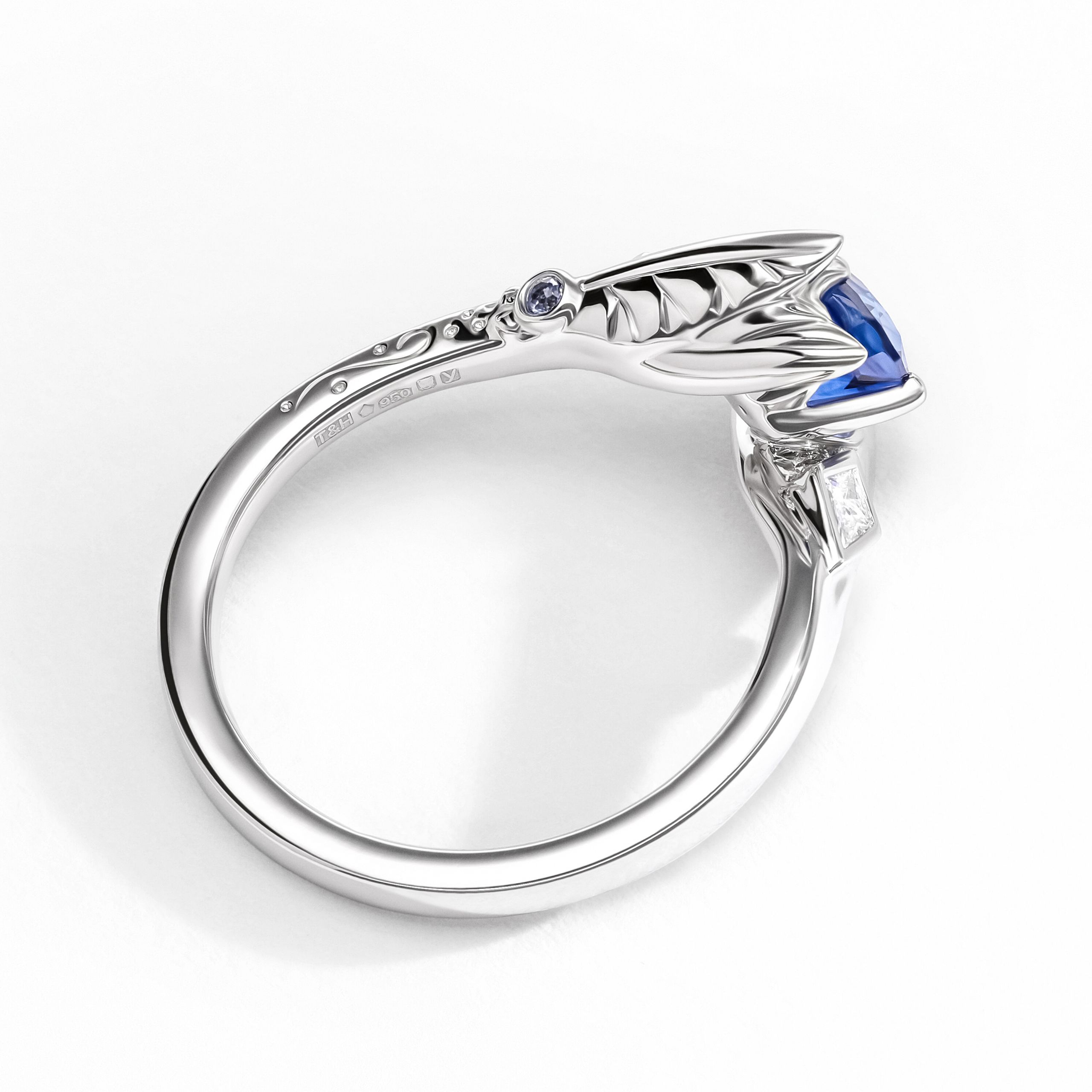 Navi fairy Zelda inspired blue sapphire engagement ring