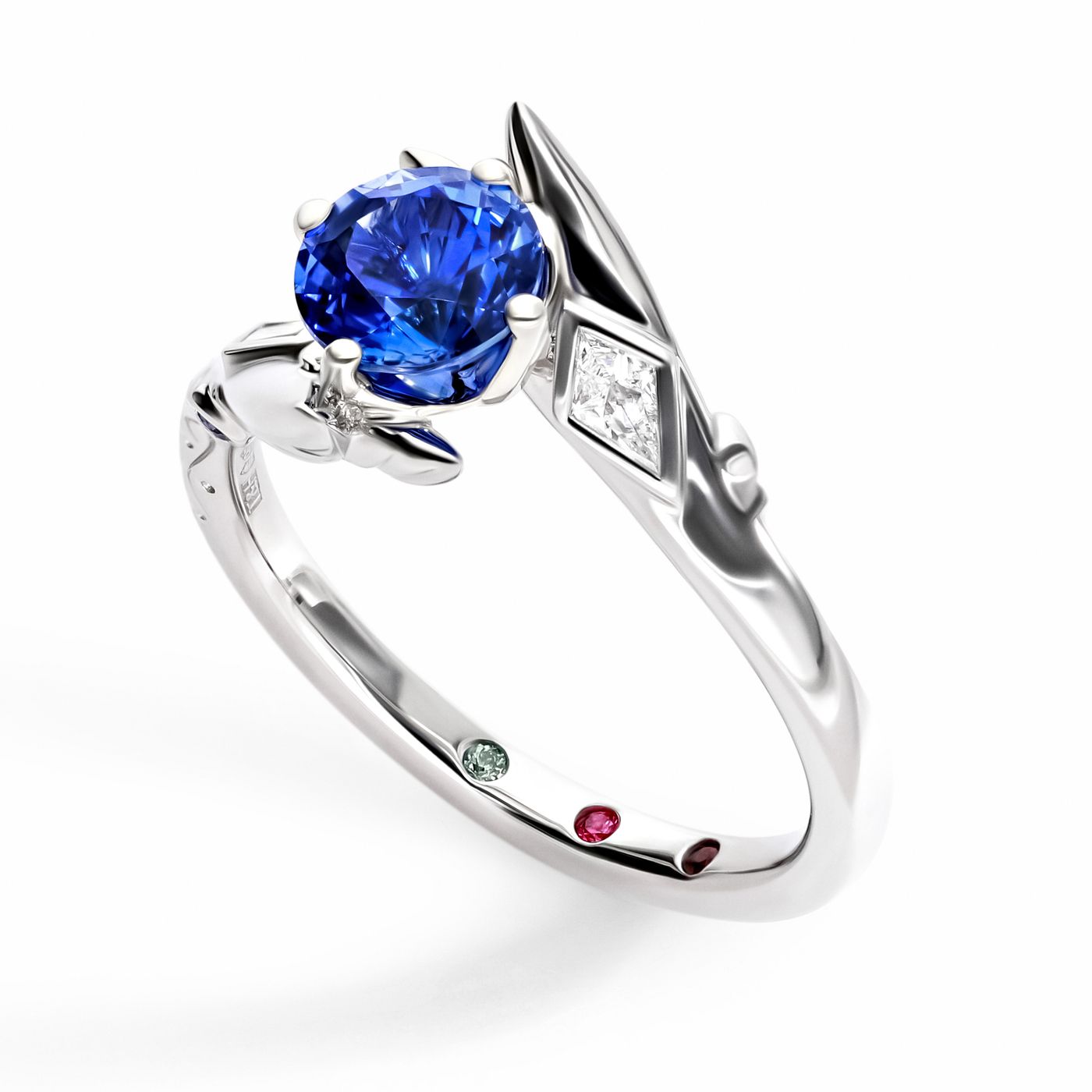 Navi fairy Zelda inspired blue sapphire engagement ring