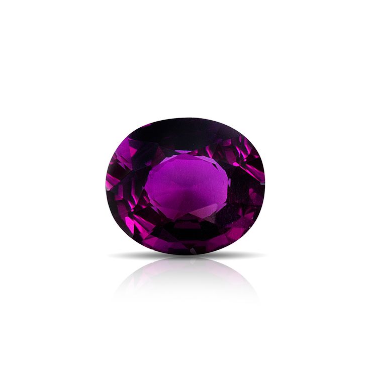 Natural Purple Garnet Loose Gemstone On White Background