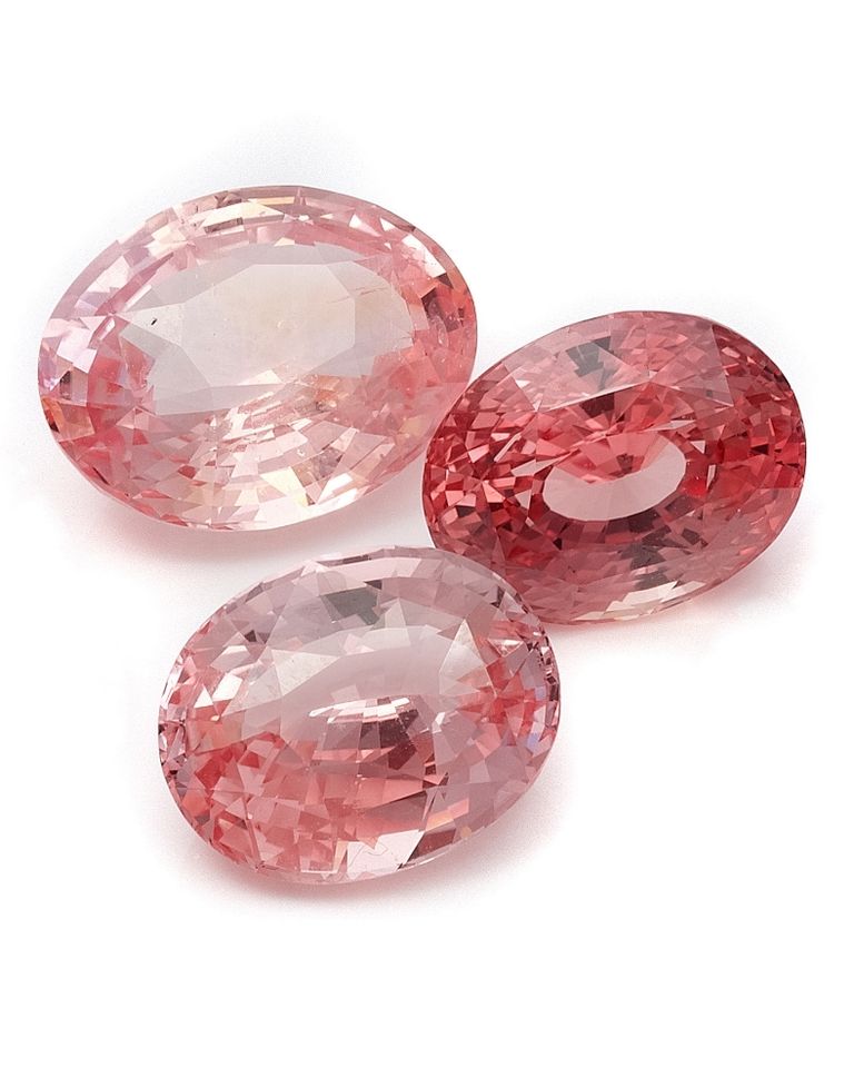Padparadscha oval sapphires