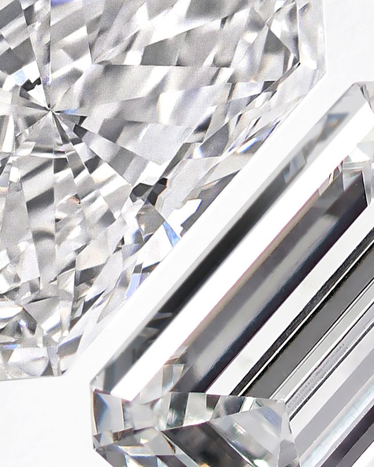 Radiant vs emerald cut diamond facet difference style