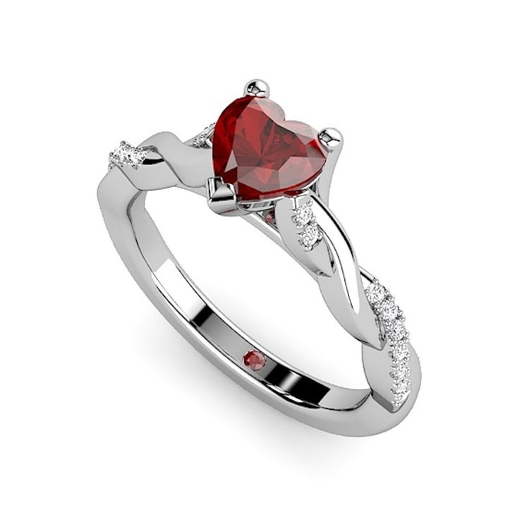 sq twisted ruby heart engagement ring