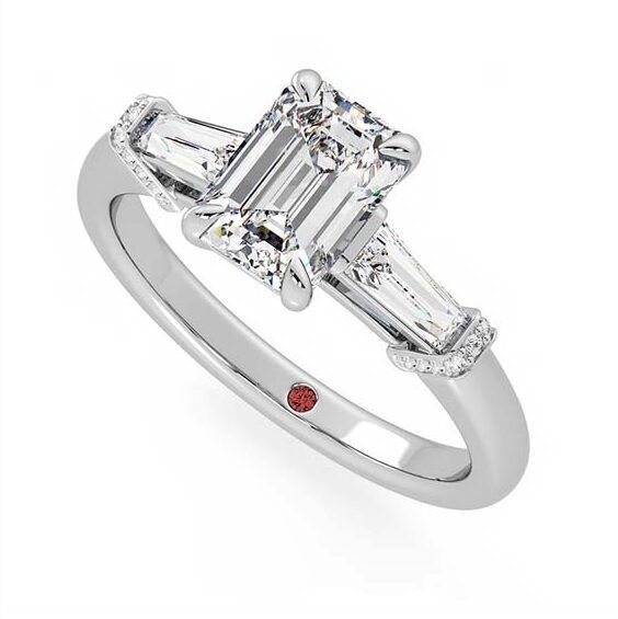 Utopia emerald cut diamond platinum
