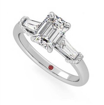 Utopia emerald cut diamond platinum