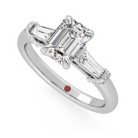 Utopia emerald cut diamond platinum