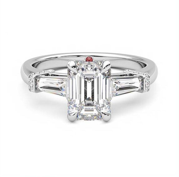 Utopia emerald cut diamond platinum