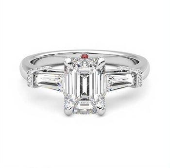 Utopia emerald cut diamond platinum