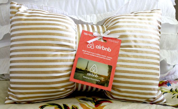 Airbnb tied to pillow