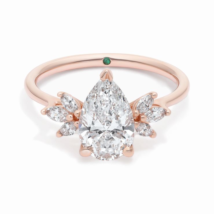 Customised lantana rose gold design pear diamond copy