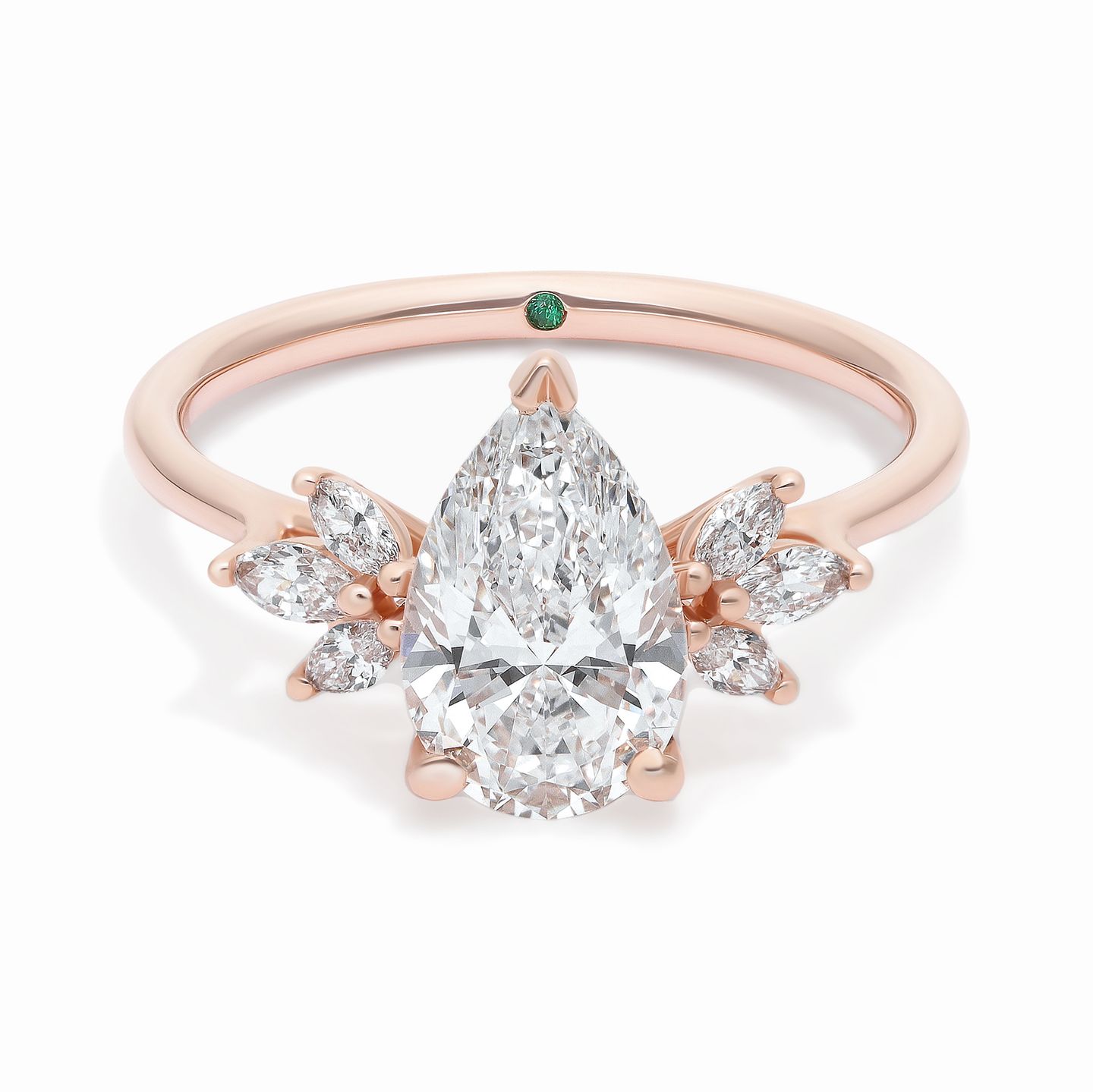 Customised lantana rose gold design pear diamond copy