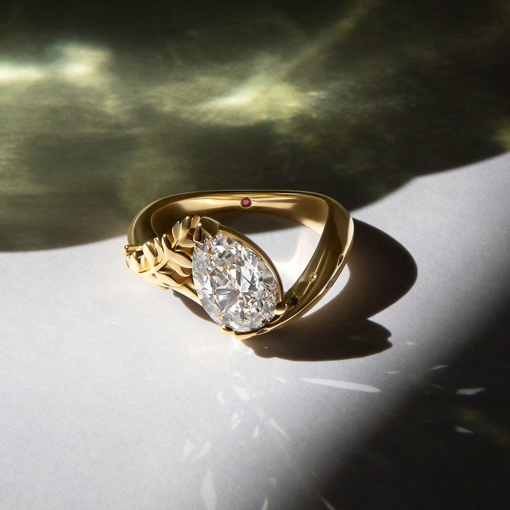 Eclipse pear diamond ring-sq