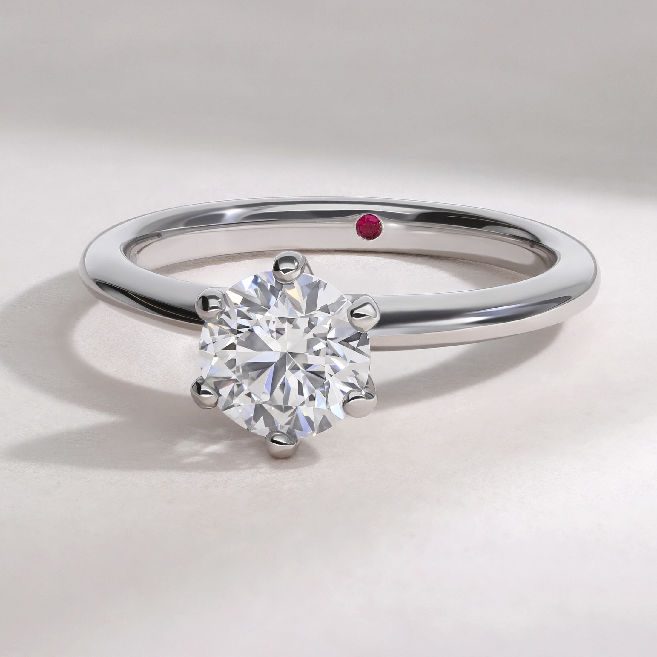 Grace solitaire six claw platinum