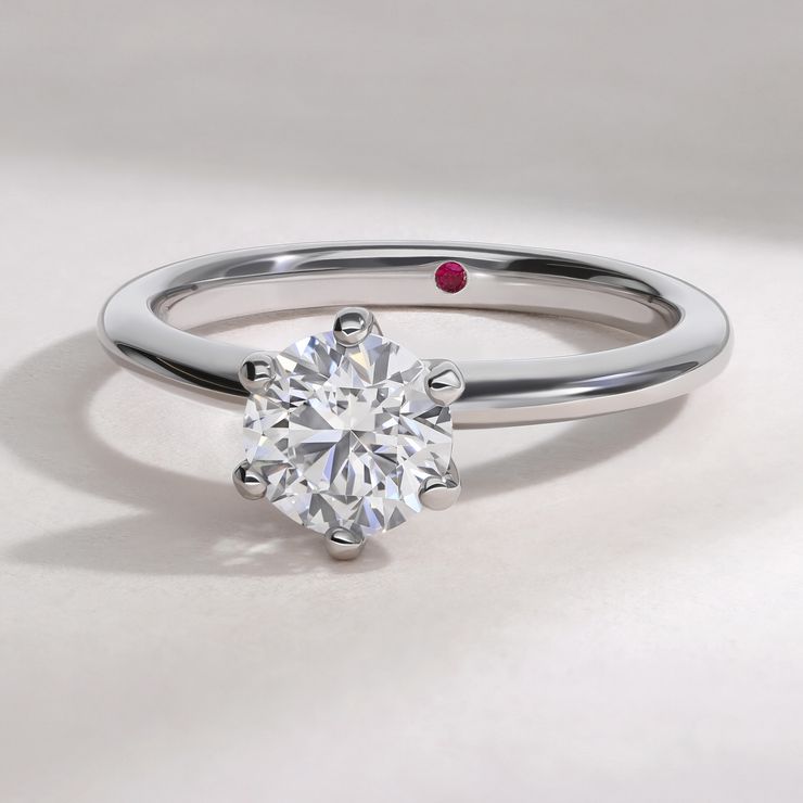 Grace solitaire six claw platinum