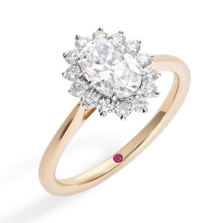 Halo lyra engagement ring