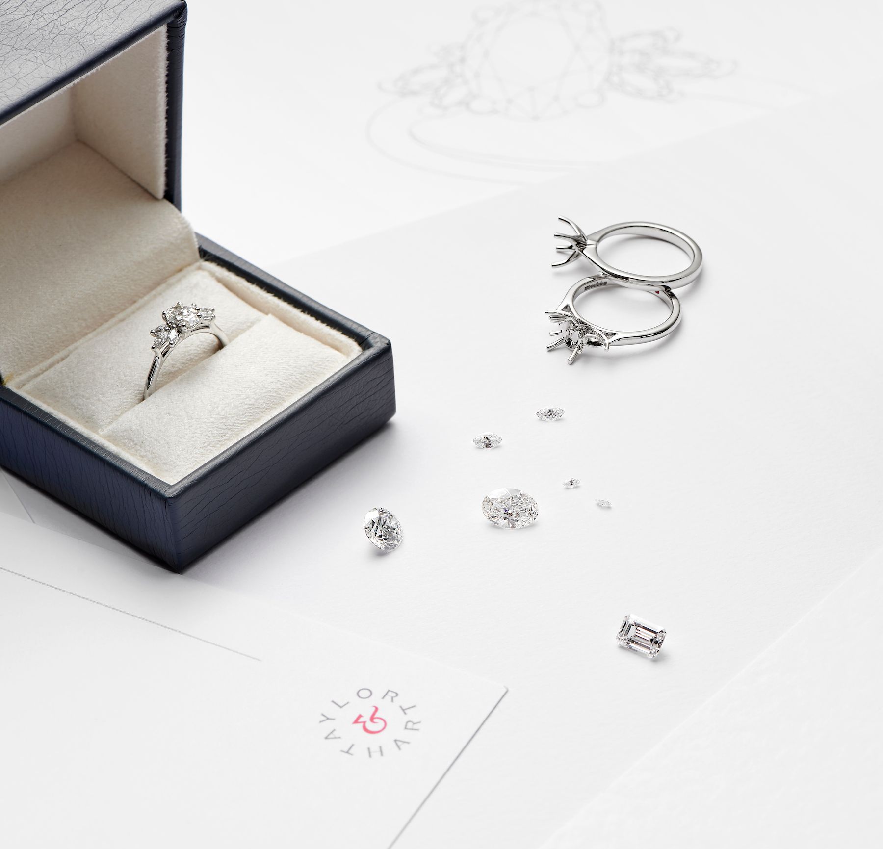 Bespoke engagement ring design sketch